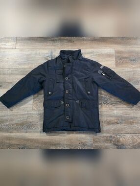 Coogi Kids Jacket Size 8 Coat Black Bomber Zip Wool Blend Winter Heavy 6 Pockets